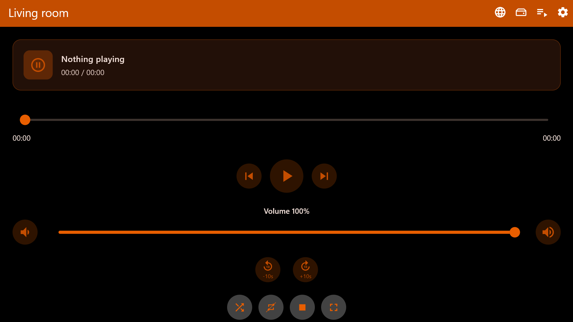 Remote control screen